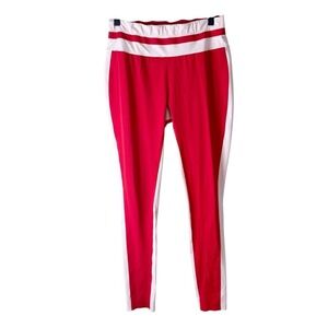 VAARA Flo Tuxedo Leggings High Rise Side Stripe Yoga Pants in Red/ Poudre‎ L